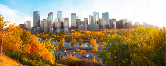 The city of Calgary skyline in fall